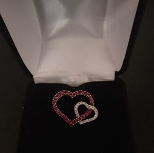 Rubies and diamond floating pendant Set in solid yellow gold